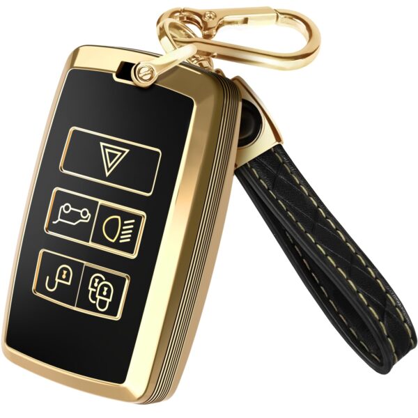 for Range Rover Key Fob Cover and Leather Keychain