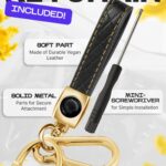 Lucrum Compatible with Tesla Model X Key Fob Cover & Leather Keychain