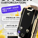 Lucrum Compatible with Chevy & GMC Key Fob Cover & Leather Keychain