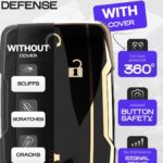 Lucrum Compatible with Chevy & GMC Key Fob Cover & Leather Keychain