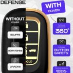 Lucrum Compatible with Honda Key Fob Cover & Leather Keychain