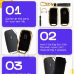 Lucrum for Kia Key Fob Cover and Leather Keychain