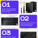 Lucrum Compatible with Tesla Card Key Holder & Leather Keychain