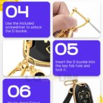 Lucrum Compatible with Chevy & GMC Key Fob Cover & Leather Keychain, 6 Buttons Keyfob Case for Acadia Sierra Silverado Tahoe Terrain Yukon (2014