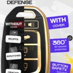 Lucrum Compatible with Honda Key Fob Cover & Leather Keychain