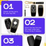 Lucrum Compatible with Mercedes Benz Key Fob Cover & Leather Keychain