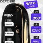 Lucrum Compatible with Tesla Model X Key Fob Cover & Leather Keychain