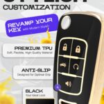 Lucrum Compatible with Chevy & GMC Key Fob Cover & Leather Keychain