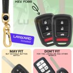 Lucrum Compatible with Honda Key Fob Cover & Leather Keychain