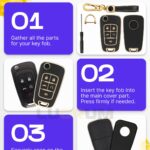 Lucrum Compatible with Chevy & GMC Key Fob Cover & Leather Keychain