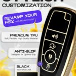Lucrum Compatible with Ford Key Fob Cover & Leather Keychain