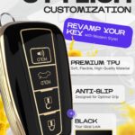 Lucrum for Toyota Camry Key Fob Cover and Leather Keychain