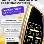 Lucrum Compatible with Chevy, GMC, and Buick Key Fob Cover & Leather Keychain