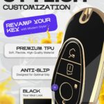 Lucrum Compatible with Mercedes Benz Key Fob Cover & Leather Keychain