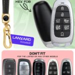 Lucrum Compatible with Hyundai Palisade Key Fob Cover & Leather Keychain