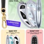 Lucrum Compatible with Hyundai IONIQ 6 Key Fob Cover & Leather Keychain