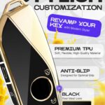 Lucrum Compatible with BMW Key Fob Cover & Leather Keychain