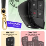 Lucrum Compatible with Chevy, GMC, and Buick Key Fob Cover & Leather Keychain