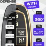 Lucrum Compatible with Hyundai Palisade Key Fob Cover & Leather Keychain