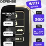 Lucrum Compatible with Honda Key Fob Cover & Leather Keychain