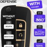 Lucrum Compatible with Chevy & GMC Key Fob Cover & Leather Keychain