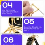 Lucrum Compatible with Hyundai Palisade Key Fob Cover & Leather Keychain