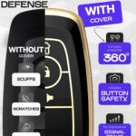 Lucrum Compatible with Ford Key Fob Cover & Leather Keychain