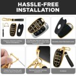Lucrum Compatible with Hyundai Sonata Key Fob Cover & Leather Keychain