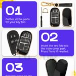 Lucrum for Dodge, Jeep, Chrysler Key Fob Cover and Leather Keychain