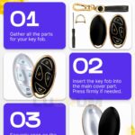 Lucrum Compatible with Hyundai IONIQ 6 Key Fob Cover & Leather Keychain