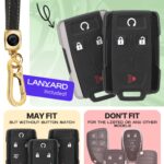 Lucrum Compatible with Chevy & GMC Key Fob Cover & Leather Keychain