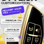 Lucrum Compatible with Chevy, GMC, and Buick Key Fob Cover & Leather Keychain