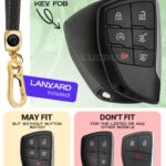 Lucrum Compatible with Chevy, GMC, and Buick Key Fob Cover & Leather Keychain