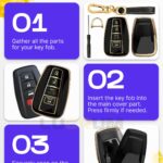 Lucrum for Toyota Camry Key Fob Cover and Leather Keychain