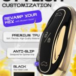 Lucrum Compatible with Tesla Model 3 S Y Key Fob Cover & Leather Keychain