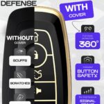 Lucrum Compatible with Ford Key Fob Cover & Leather Keychain