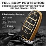 Lucrum Compatible with Hyundai Sonata Key Fob Cover & Leather Keychain