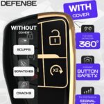 Lucrum Compatible with Chevy, GMC, and Buick Key Fob Cover & Leather Keychain