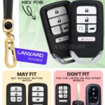 Lucrum Compatible with Honda Key Fob Cover & Leather Keychain