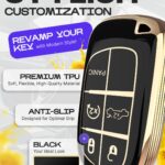 Lucrum for Dodge, Jeep, Chrysler Key Fob Cover and Leather Keychain