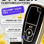 Lucrum Compatible with Ford Key Fob Cover & Leather Keychain
