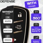 Lucrum Compatible with Cadillac Escalade Key Fob Cover & Leather Keychain