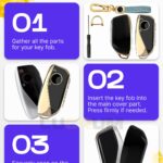 Lucrum Compatible with BMW Key Fob Cover & Leather Keychain