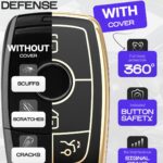 Lucrum Compatible with Mercedes Benz Key Fob Cover & Leather Keychain