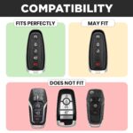 Lucrum Compatible with Ford Key Fob Cover & Leather Keychain