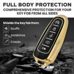 Lucrum Compatible with Ford Key Fob Cover & Leather Keychain