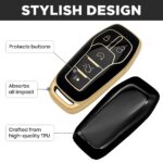 for Ford Fusion Key Fob Cover and Leather Keychain
