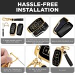 for Ford Fusion Key Fob Cover and Leather Keychain